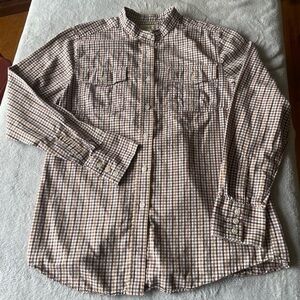 L.L. Bean Womens Flannel Size M purple/ pink Plaid 100% Cotton Top